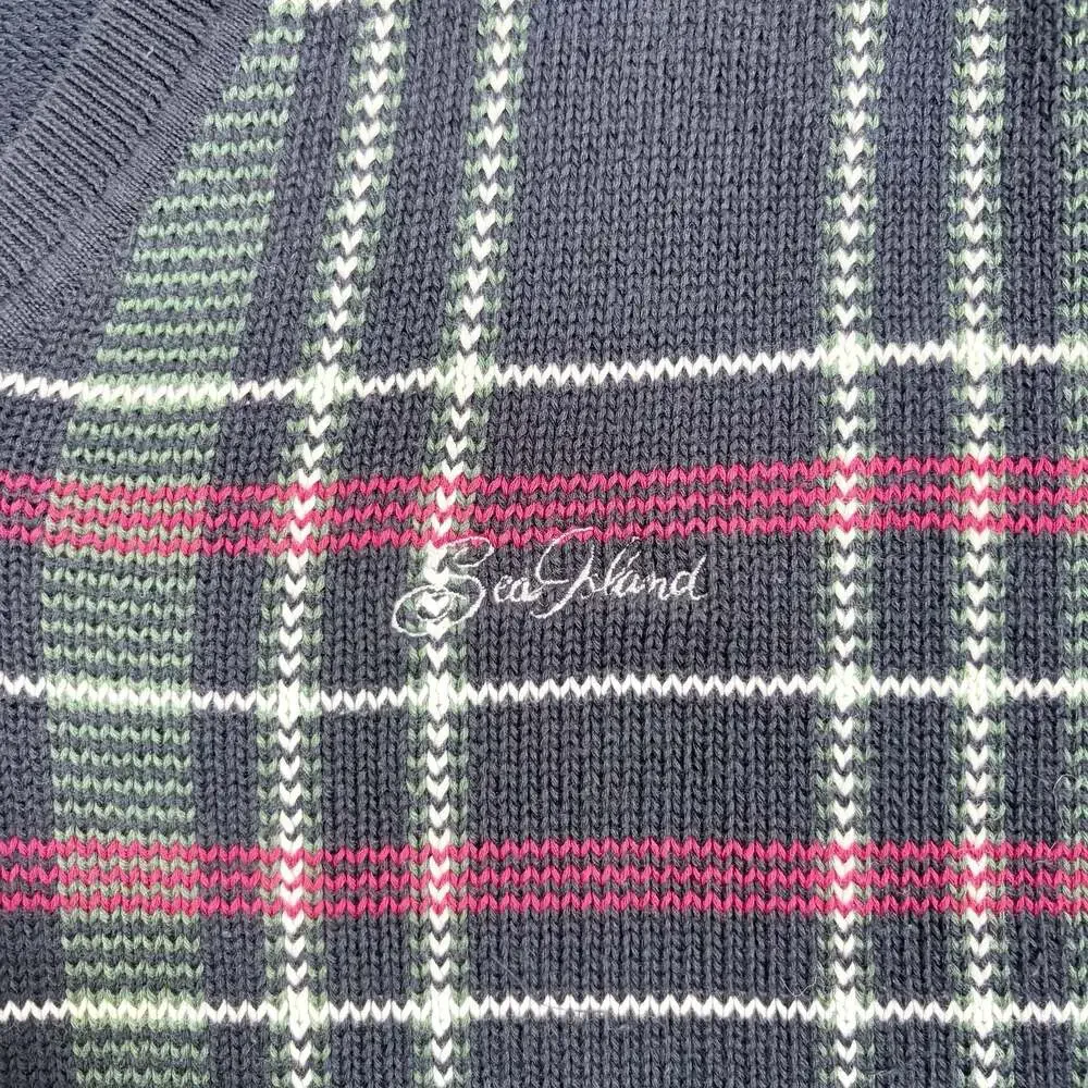 Bobby Jones Players Sea Island Plaid V-Neck Cotton Sweater Vest XXL